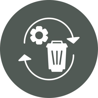 Çöp kutusu simgesi, vektör illüstrasyonu, tasarım