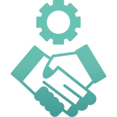 iş tokalaşma düz simgesi düz stil