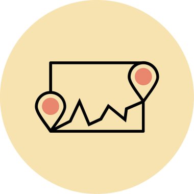 harita simgesi vektör illüstrasyonu