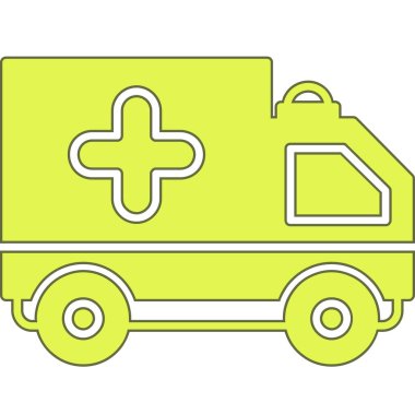 ambulans simgesi vektör illüstrasyonu