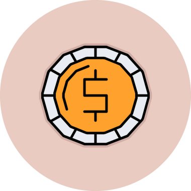 Bozuk para izole edilmiş simgesi