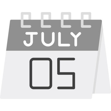 5 Temmuz - Takvim simgesi tasarımı - takvim günü