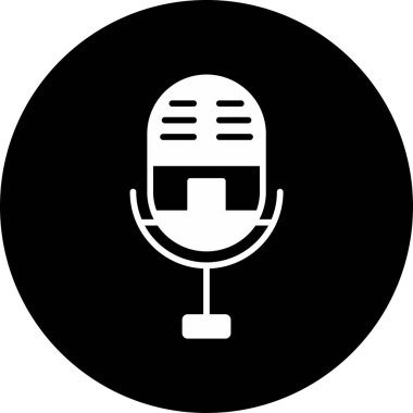 Mikrofon. Web simgesi basit illüstrasyon