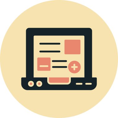 Bir dizüstü bilgisayar simgesinin vektör illüstrasyonu