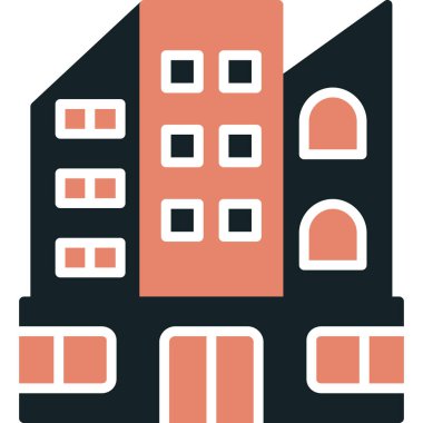 Bina ofisi simgesi düz stil