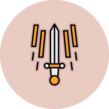 Bir kılıç simgesinin vektör illüstrasyonu