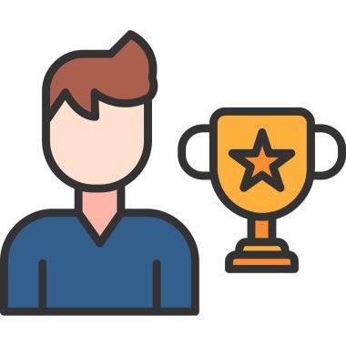 Ödülü Kupası düz vektör simgesi