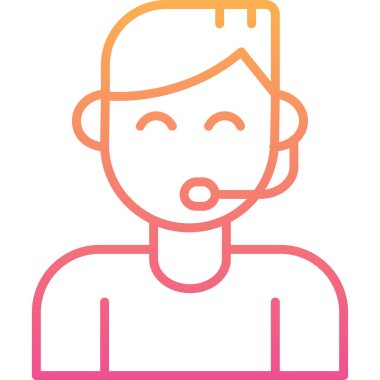 Simgesi olan avatar adam, vektör illüstrasyonu