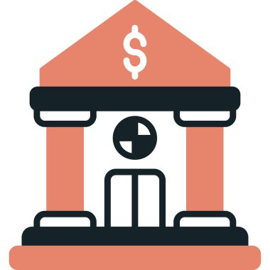 Banka web simgesi, vektör çizim