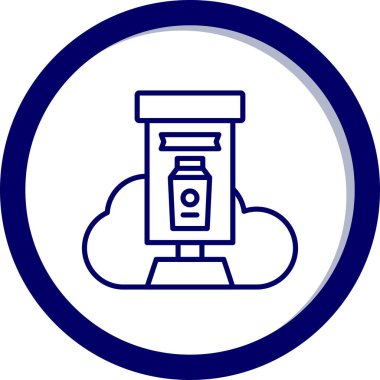 bulut depolama ikonu vektör illüstrasyonu