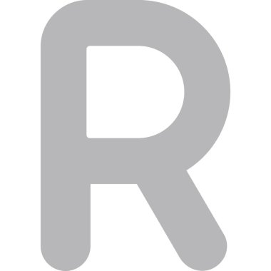 düz tasarım biçiminde alfabe harfi r