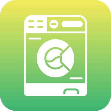 çamaşır makinesi simgesi, vektör illüstrasyonu