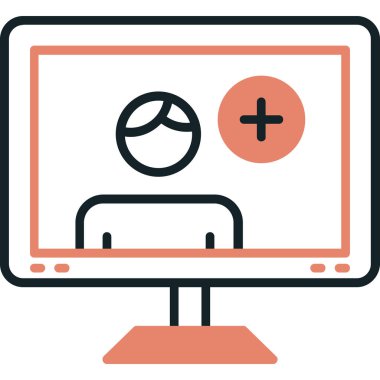 Bilgisayar ekranı. Basit ağ simgesi