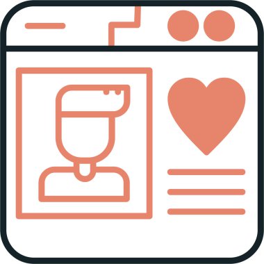 Aşk. Web simgesi basit illüstrasyon