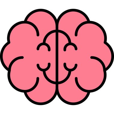 Beyin. Web simgesi basit illüstrasyon