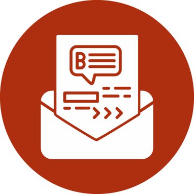 Mesaj var. Web simgesi basit illüstrasyon