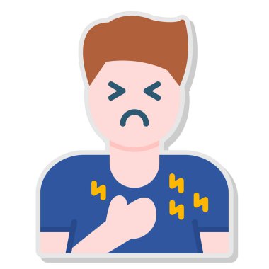 kızgın kalp adam simgesi ana hatlarıyla doldurulmuş