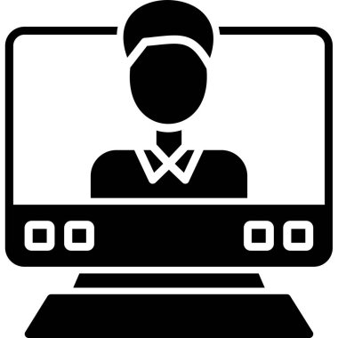 bilgisayar monitörü ikon vektör illüstrasyonu