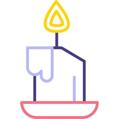 Mumlu doğum günü mumu, web simgesi, illüstrasyon, vektör