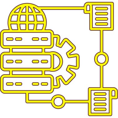 Ana hatlar biçiminde bulut hesaplama ağı simgesi