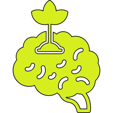 Ağaclı beyin, resimleme, beyaz arkaplandaki vektör