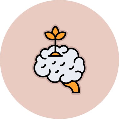 Beyin. Web simgesi basit illüstrasyon