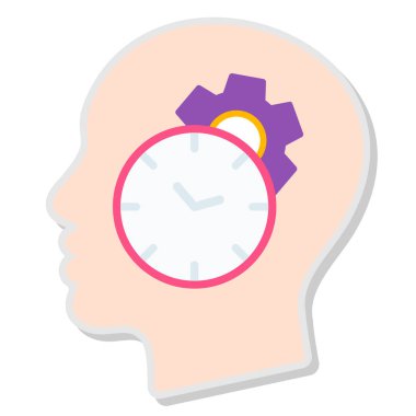 Saat vektör illüstrasyon tasarımlı beyin