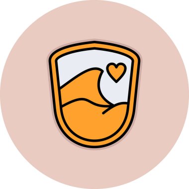 Bir kalp simgesinin vektör illüstrasyonu