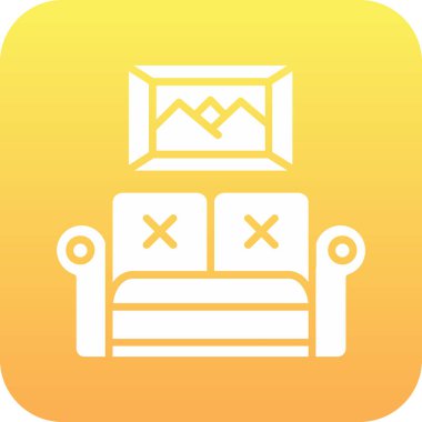 yatak ikonu vektör illüstrasyonu