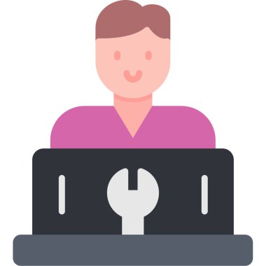 İşadamı ofis simgesi düz stil