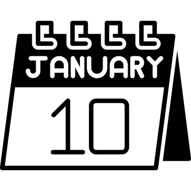 Takvim simgesi. siyah düz biçim vektör çizimi.