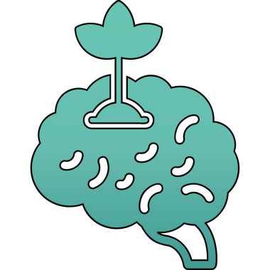 Beyin ağacı ikonu. vektör çizimi tasarımı