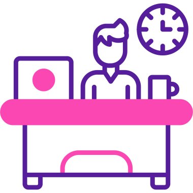 Resepsiyon ikonu. Web için otel vektör simgelerinin özet çizimi