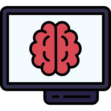 beyin simgesi modern vektör illüstrasyonu