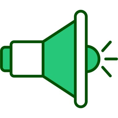 Megafon ikon vektörü. İnce çizgi işareti. izole edilmiş sınır sembolü çizimi