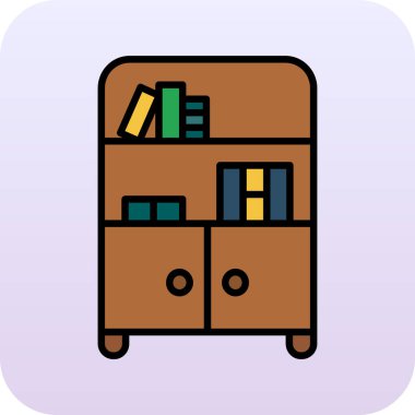 Kütüphane. Web simgesi basit illüstrasyon