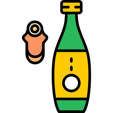 alkollü bira şişesi simgesi - taslak biçimi