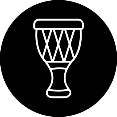 davul simgesi, basit siyah biçim