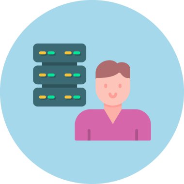 veritabanı düz vektör simgesi