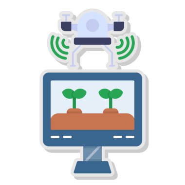 bilgisayar monitörü ikon vektör illüstrasyonu