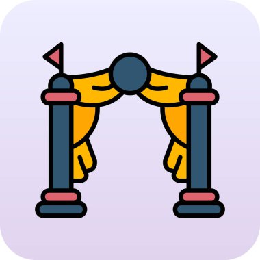 İki bayraklı bir halat ve yay.