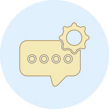 konuşma kabarcığı vektör çizim dizaynlı dişli