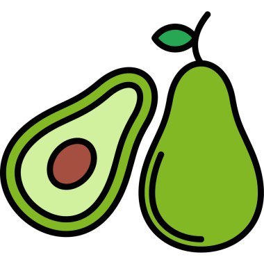 avokado simgesi vektör çizimi