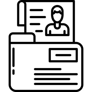 Kimlik kartı simgesi, kimlik vektör illüstrasyonu