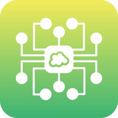 bulut hesaplama vektör çizgisi simgesi