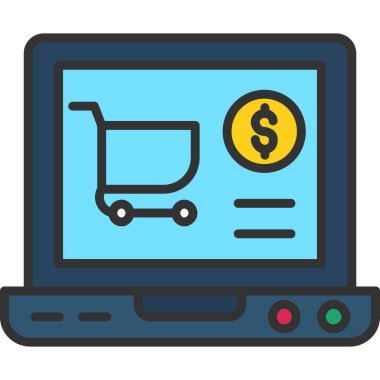 Para vektör simgesi olan alışveriş arabası