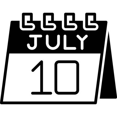 10 Temmuz vektör simgesi