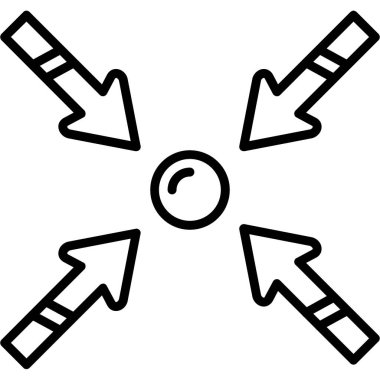 Yön ok simgesi dış hat vektörü. Yol oku. ok işareti