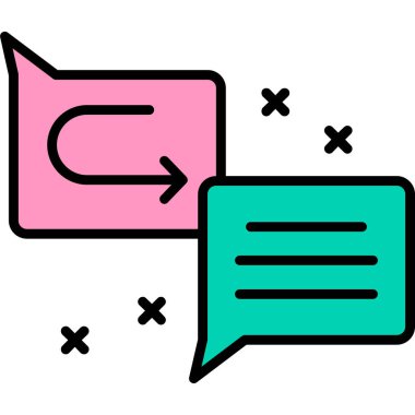 Bir ileti simgesi ile sohbet baloncuğunun vektör illüstrasyonu