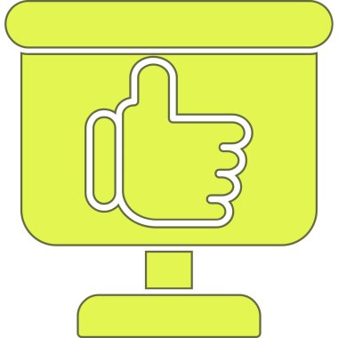 Baş parmağın yukarı simgesinin vektör illüstrasyonu